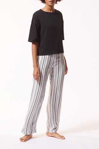 Pantalon wide legs taille haute Iliana Noir - Etam