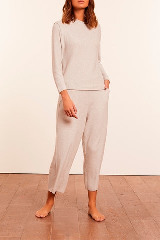 Pantalon wide legs 7/8 Amythis Gris clair - Etam
