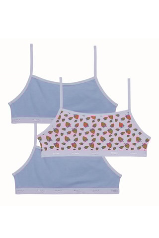 3 brassières Les Pockets - Bleu et lilas - Dim