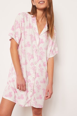 Chemise de nuit en lin Uriane - Ecru - Etam