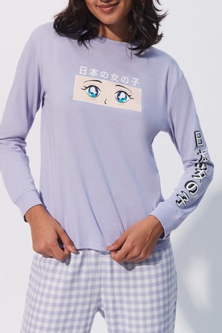 T-shirt de pyjama Noamiz en coton biologique - Mauve - Undiz