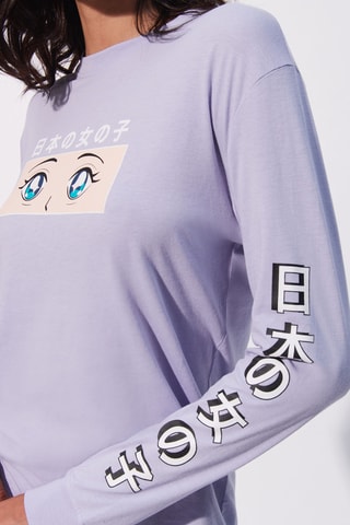 T-shirt de pyjama Noamiz en coton biologique - Mauve - Undiz