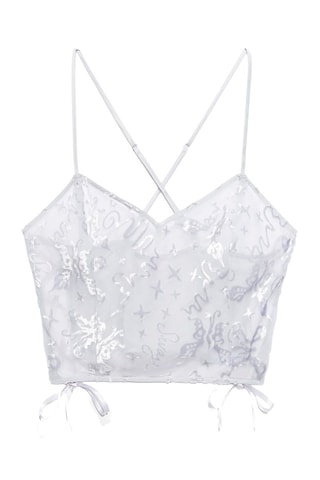 Crop top de pyjama en velours Devore Dreams - Gris - Savage x Fenty