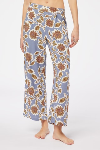 Pantalon de pyjama 7/8 Bastie - Bleu clair et marron - Etam