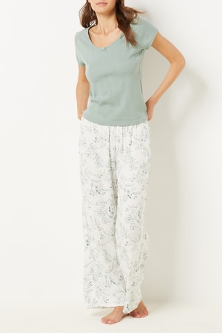 Pantalon de pyjama taille haute In The Garden - Ecru - Etam