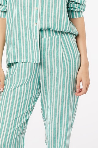 Pantalon de pyjama en lin taille haute Anis - Vert - Etam