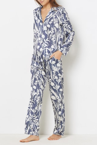 Pantalon de pyjama - Bleu foncé et blanc - Etam