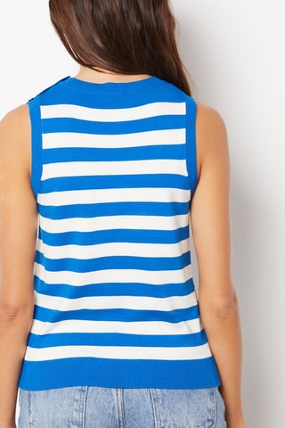 Top - Bleu cobalt et blanc - Etam