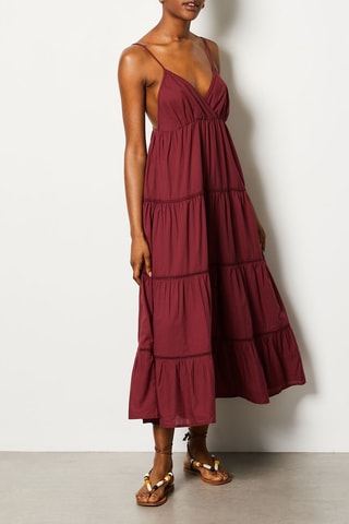 Robe longue - Bordeaux - Etam