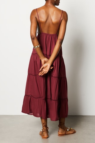 Robe longue - Bordeaux - Etam