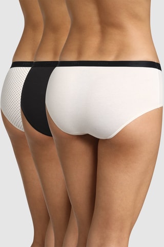 3 shortys Les Pockets - Blanc et noir - Dim