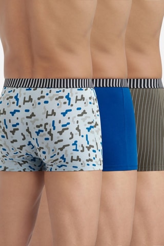 3 boxers Dim Vibes - Bleu et kaki - Dim