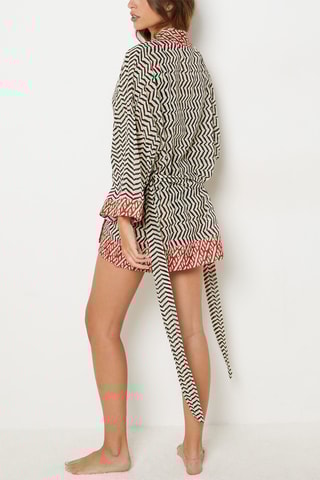 Kimono de plage Bily - Noir et blanc - Etam