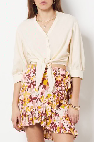 Chemisier en <b>lin</b> - Beige - Etam