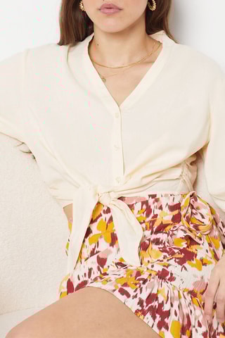 Chemisier en <b>lin</b> - Beige - Etam