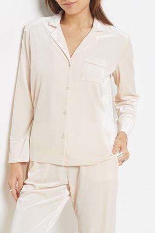 Chemise de pyjama en velours - Pêche - Etam