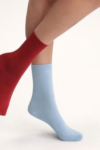 8 paires de chaussettes Coton - Rouge et ciel - Dim