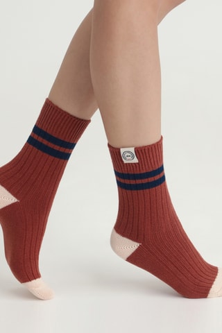 Chaussettes Collaboration IDLF - Marron - Dim