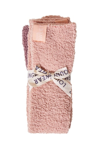 2 paires de chaussettes Cindy Taupe et rose - Etam