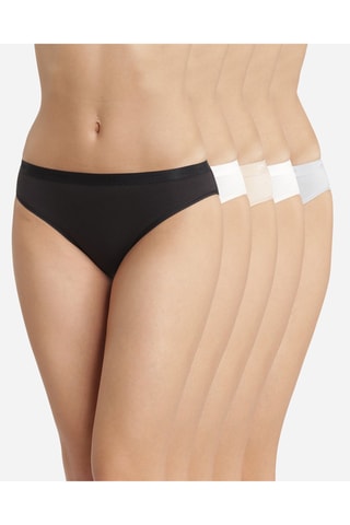 5 culottes Les Pockets EcoDIM - Noir, blanc, beige et gris - Dim