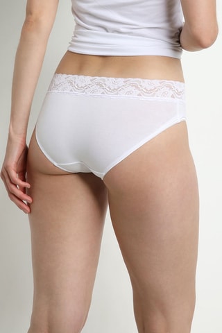 2 culottes taille midi Coton Feminine - Blanc - Dim