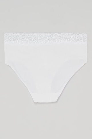 2 culottes taille maxi Coton Féminine - Blanc - Dim