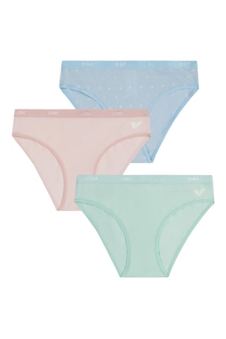 3 culottes Pockets Coton - Mauve, ciel et vert - Dim