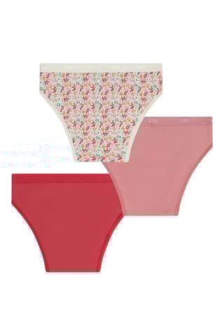 3 culottes Pockets Coton - Blanc, rose et rouge - Dim