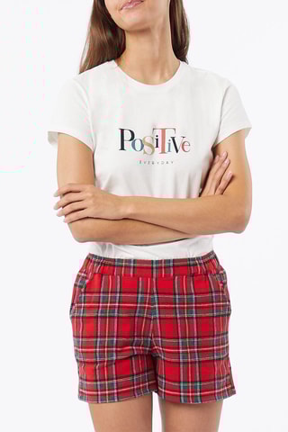 Pyjama EM - Ecru et rouge - Etam