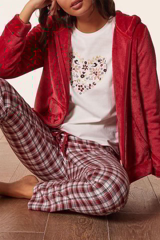 Pyjama 3 pièces  Coraline - Blanc et rouge  - Etam