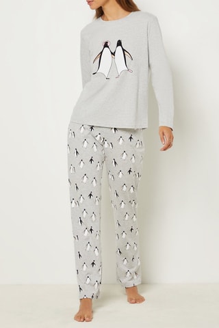 Pyjama 3 pièces Ved - Anthracite et noir - Etam