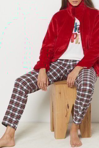 Pyjama 3 pièces Virginien - Rouge et blanc - Etam