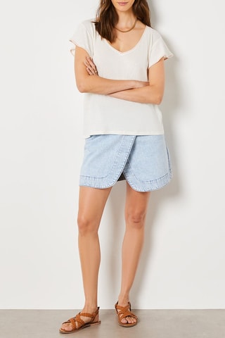 T-shirt en lin - Blanc - Etam