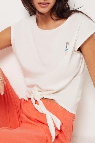 T-shirt noué - Blanc - Etam