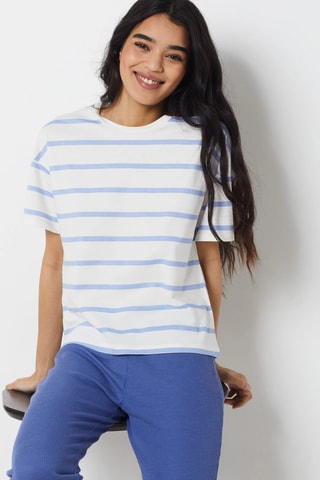 TshirtHaby - Blanc et bleu clair  - Etam