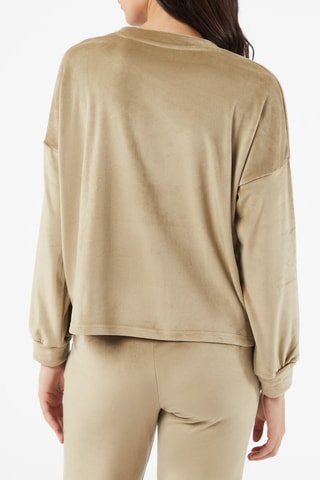 Sweat en velours Berty Kaki olive - Etam
