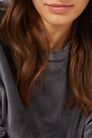 Sweat en velours - Gris foncé - Etam