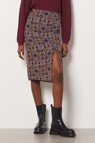 Jupe midi - Bordeaux - Etam