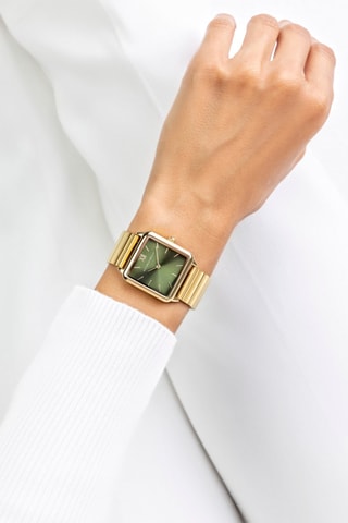 Relógio de quartzo em aço Dourado e verde