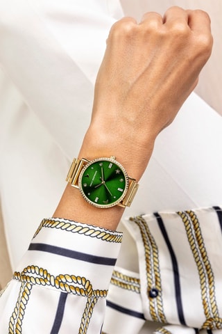 Relógio de quartzo em aço Dourado e verde - Emily Westwood