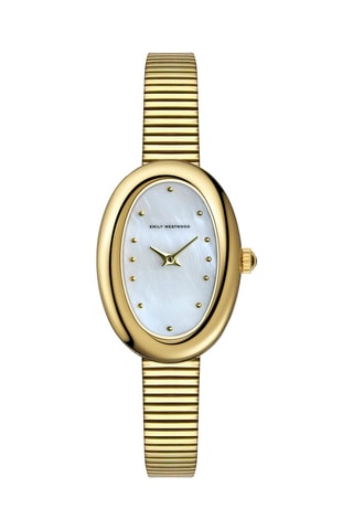 Relógio de quartzo em aço e madrepérola - Dourado - Emily Westwood