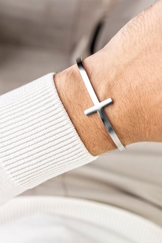 Pulseira rígida - Prateado - Marc Malone