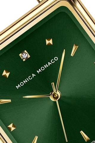 Relógio de quartzo em aço e diamante - Dourado e verde