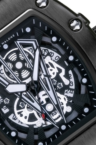 Relógio de quartzo em silicone - Preto - Marc Malone