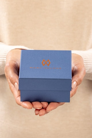 Relógio de quartzo em aço - Prateado e azul - Marc Malone