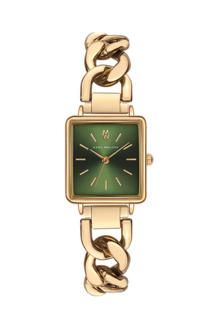 Relógio de quartzo em aço - Dourado e verde - Marc Malone