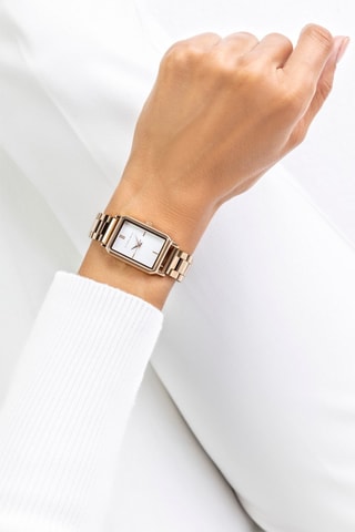 Relógio de quartzo em aço Dourado rosa e branco - Victoria Walls