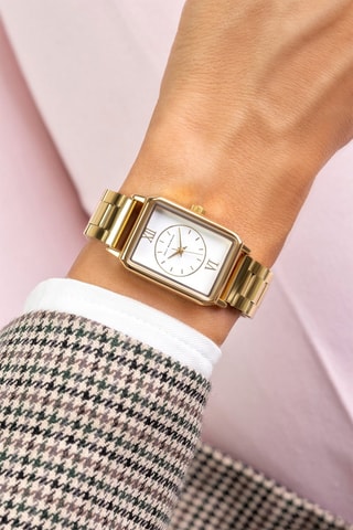 Relógio de quartzo em aço - Dourado e branco - Emily Westwood