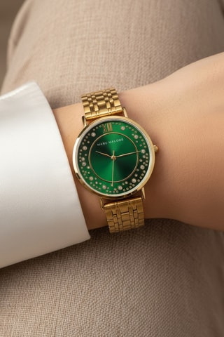 Relógio de quartzo em aço - Dourado