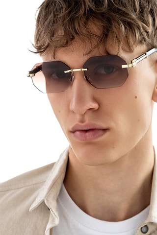 Óculos de sol unissexo - Dourado e castanho